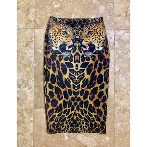 🔖 Jaguar Print 🐆 High Waisted Pencil Skirt